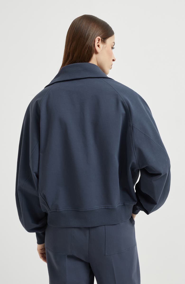 Brunello Cucinelli Lightweight French terry sweatshirt, Alternate, color, Navy Blue