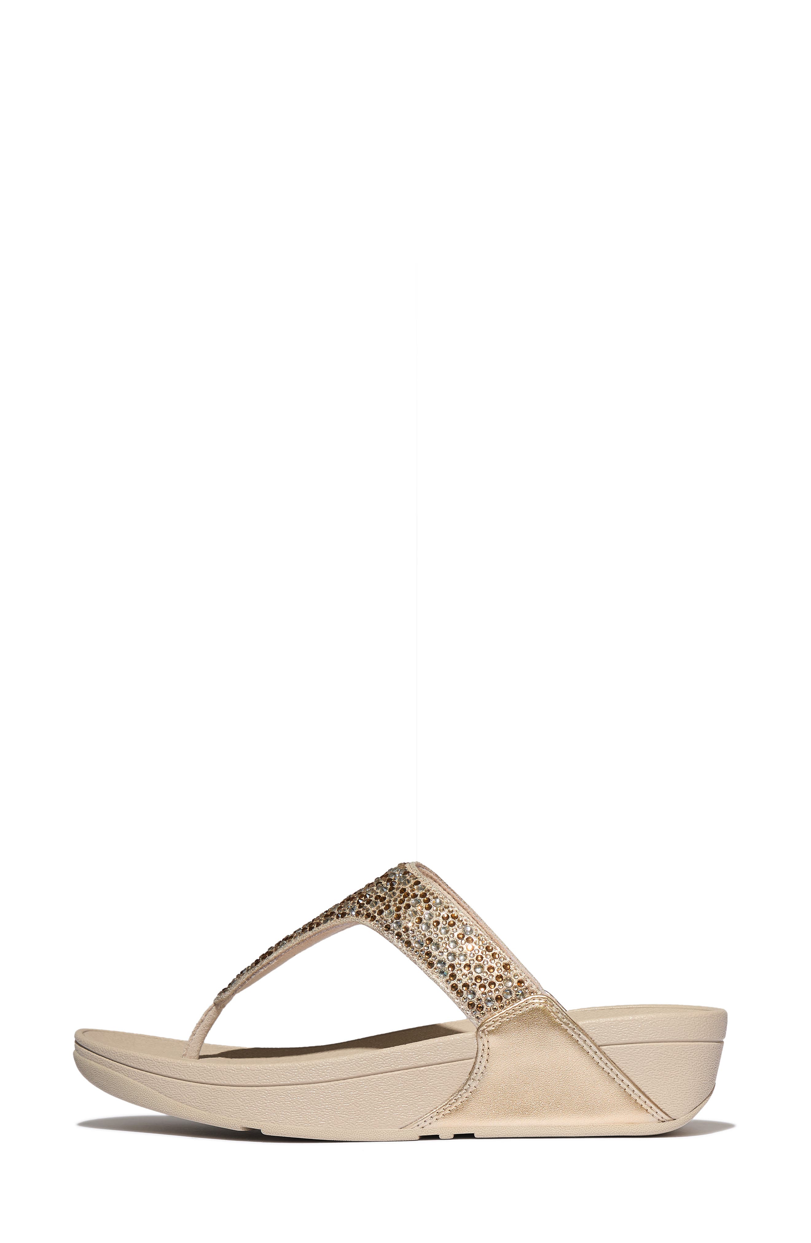 Lulu Crystal Mix Metallic Faux Leather Flip Flop, Alternate, color, PLATINO