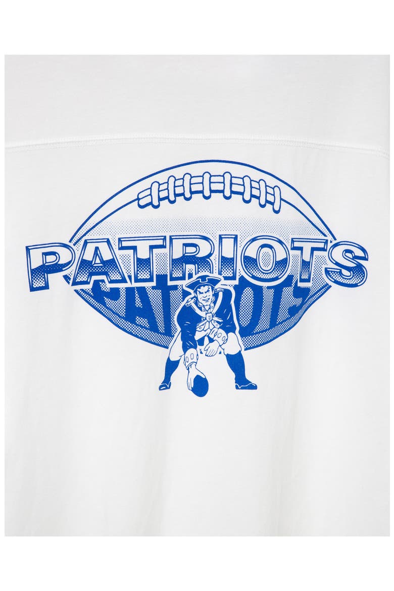 New England Patriots Stripe Ringer Graphic T-Shirt, Alternate, color, VINTAGE WHITE