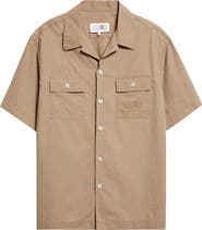 MM6 Maison Margiela Embroidered Numeric Logo Short Sleeve Button-Up Shirt