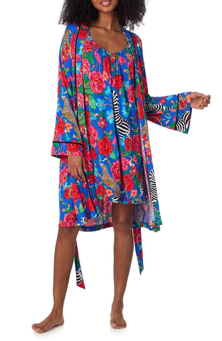 Room Service Pjs Print Longline Robe, Alternate, color, 
