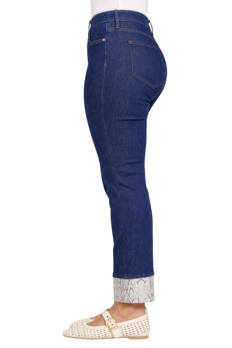Marilyn Python Cuff High Waist Straight Leg Jeans, Alternate, color, BLUE RINSE