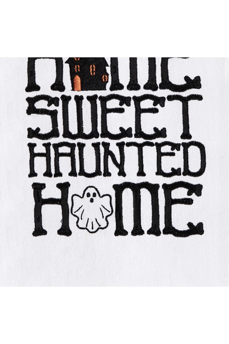 Haunted Home Halloween Towel, Alternate, color, Black