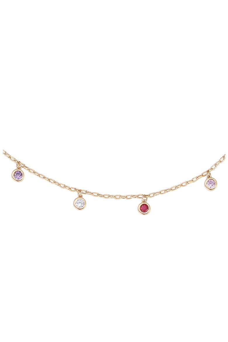 Rainbow Charm Necklace, Alternate, color, Gold