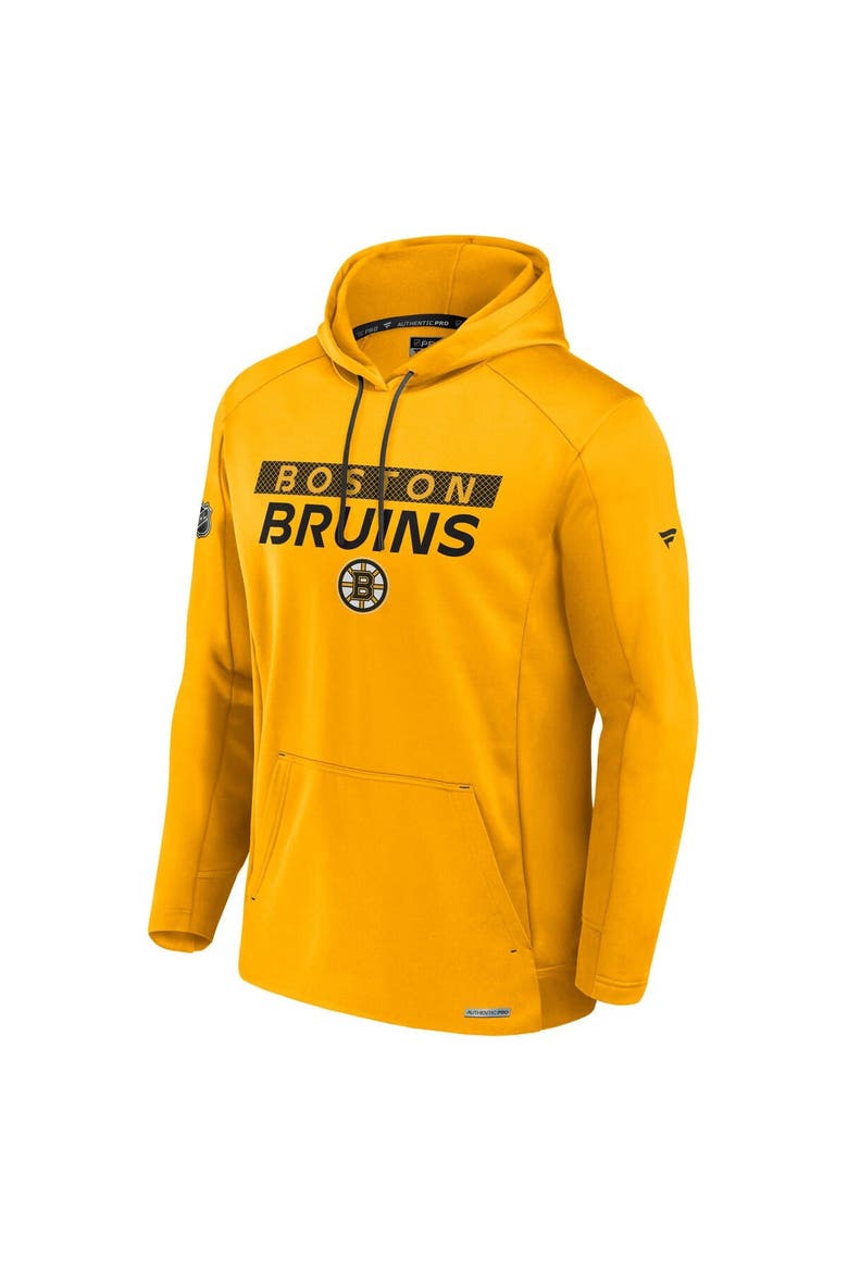 Men's Fanatics  Gold Boston Bruins Authentic Pro Rink Fleece Pullover Hoodie, Alternate, color, Gold