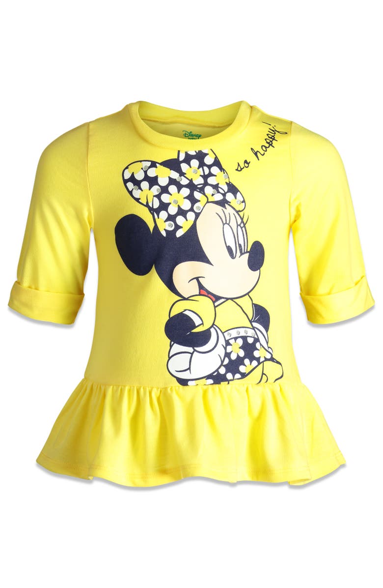 Disney Minnie Mouse 2-Piece T-Shirt and Leggings Set, Alternate, color, Yellow Navy Daisy