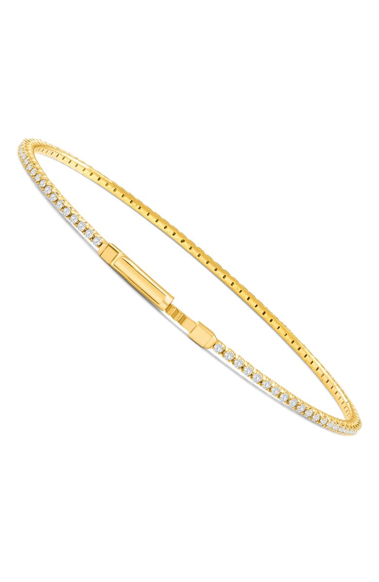 Bliss Diamond 1Ct Diamond Flexible Oval Bangle Women's Bracelet 14k Gold Lab Grown, Alternate, color, 14K Yellow Gold