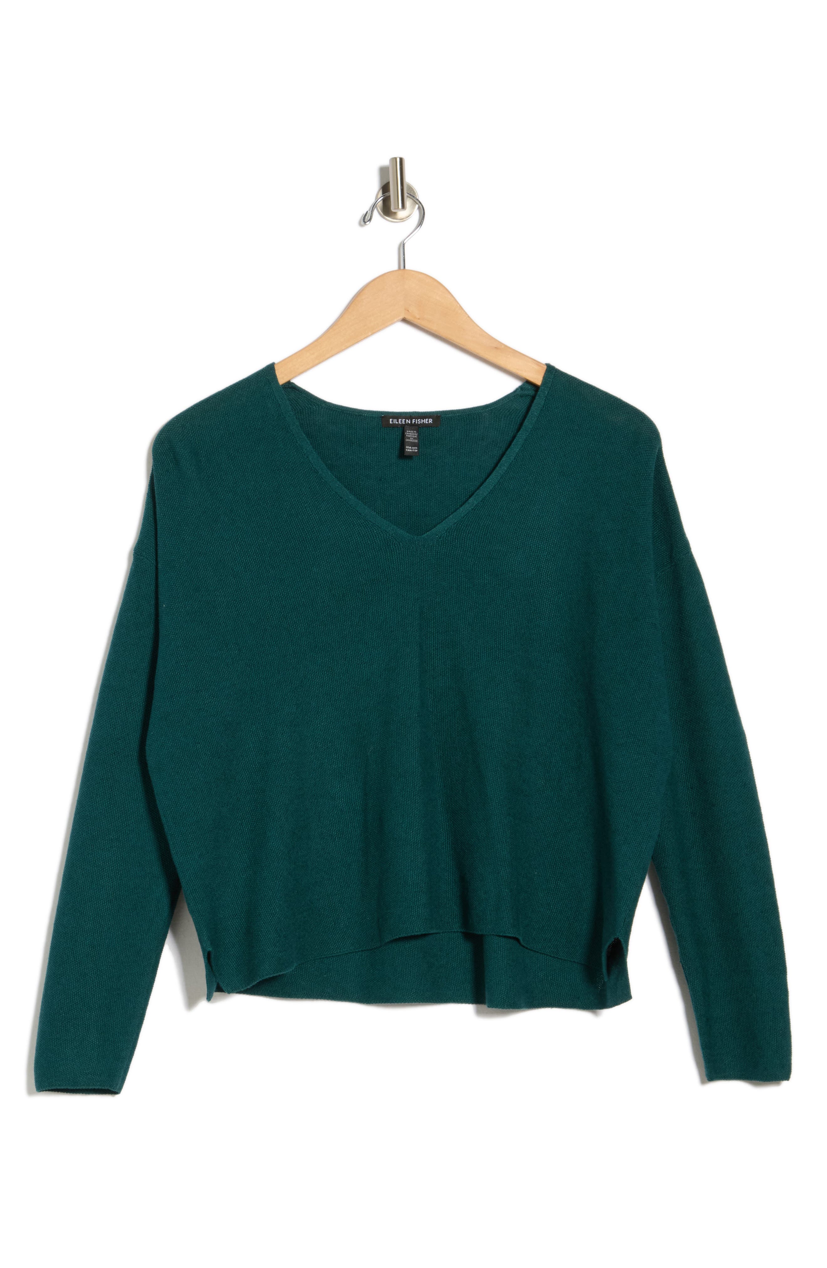 Eileen Fisher Organic Linen & Organic Cotton V-Neck Sweater