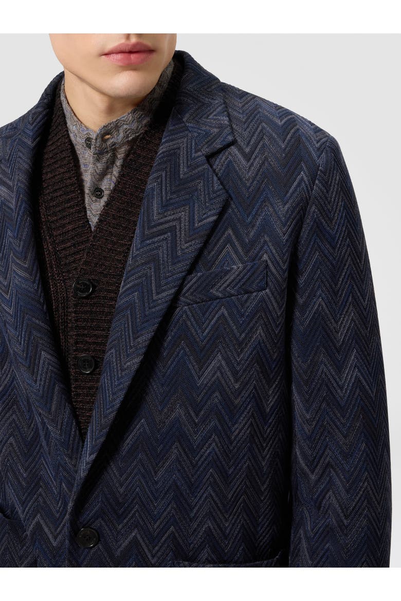 Cotton And Viscose Zig Zag Blazer, Alternate, color, Multicoloured