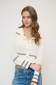 Central Park West North Nautical Hooded Cardi
