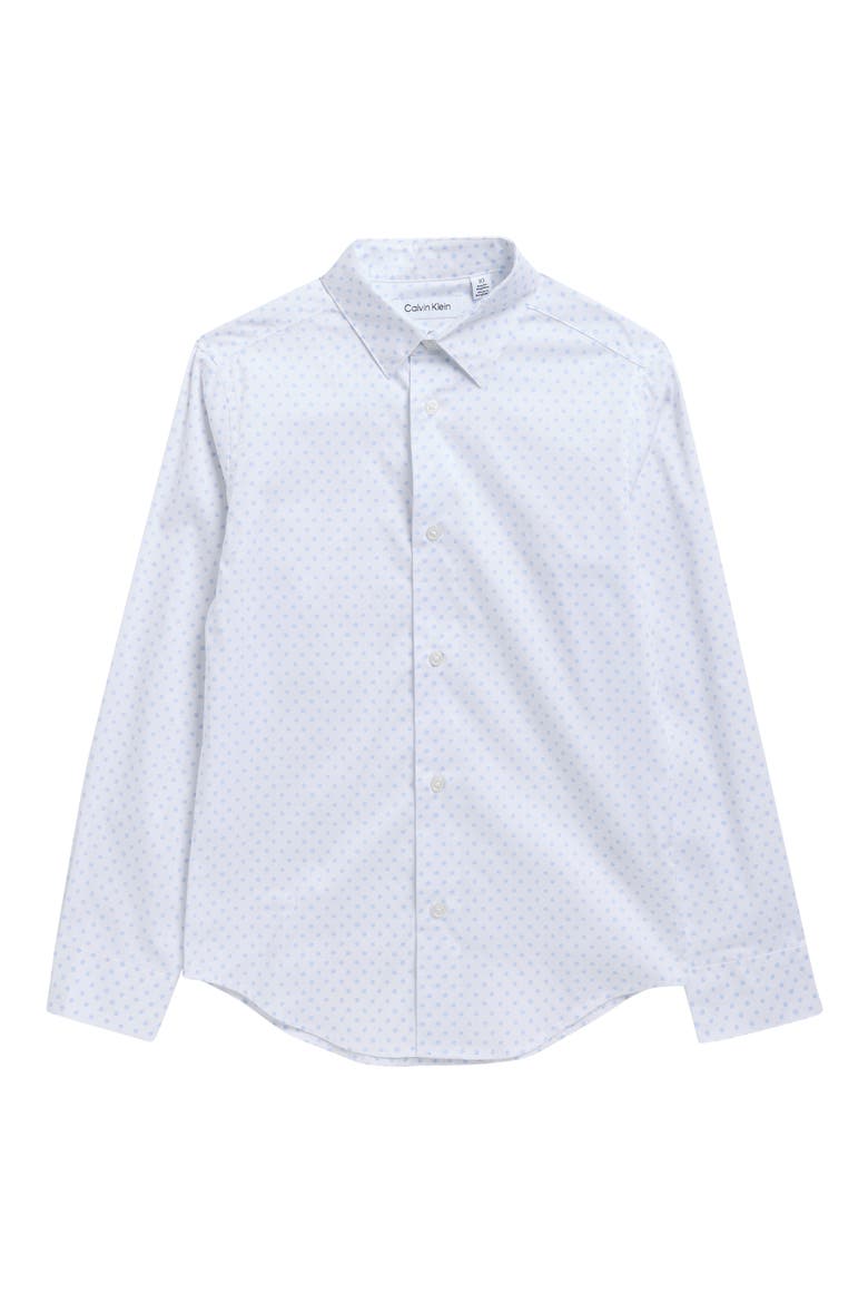 Kids' Scribble Circle Print Stretch Button-Up Shirt, Main, color, LIGHT BLUE