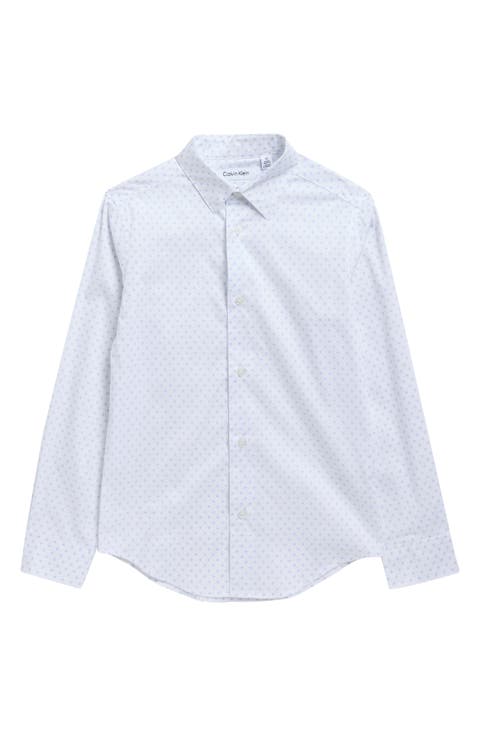 Kids' Scribble Circle Print Stretch Button-Up Shirt (Big Kid)