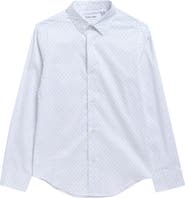 Calvin Klein Kids' Scribble Circle Print Stretch Button-Up Shirt