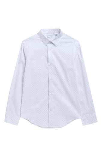 Calvin Klein Kids' Scribble Circle Print Stretch Button-Up Shirt