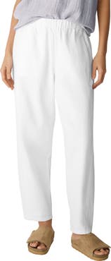 Eileen Fisher Organic Cotton & Organic Linen Ankle Lantern Pants