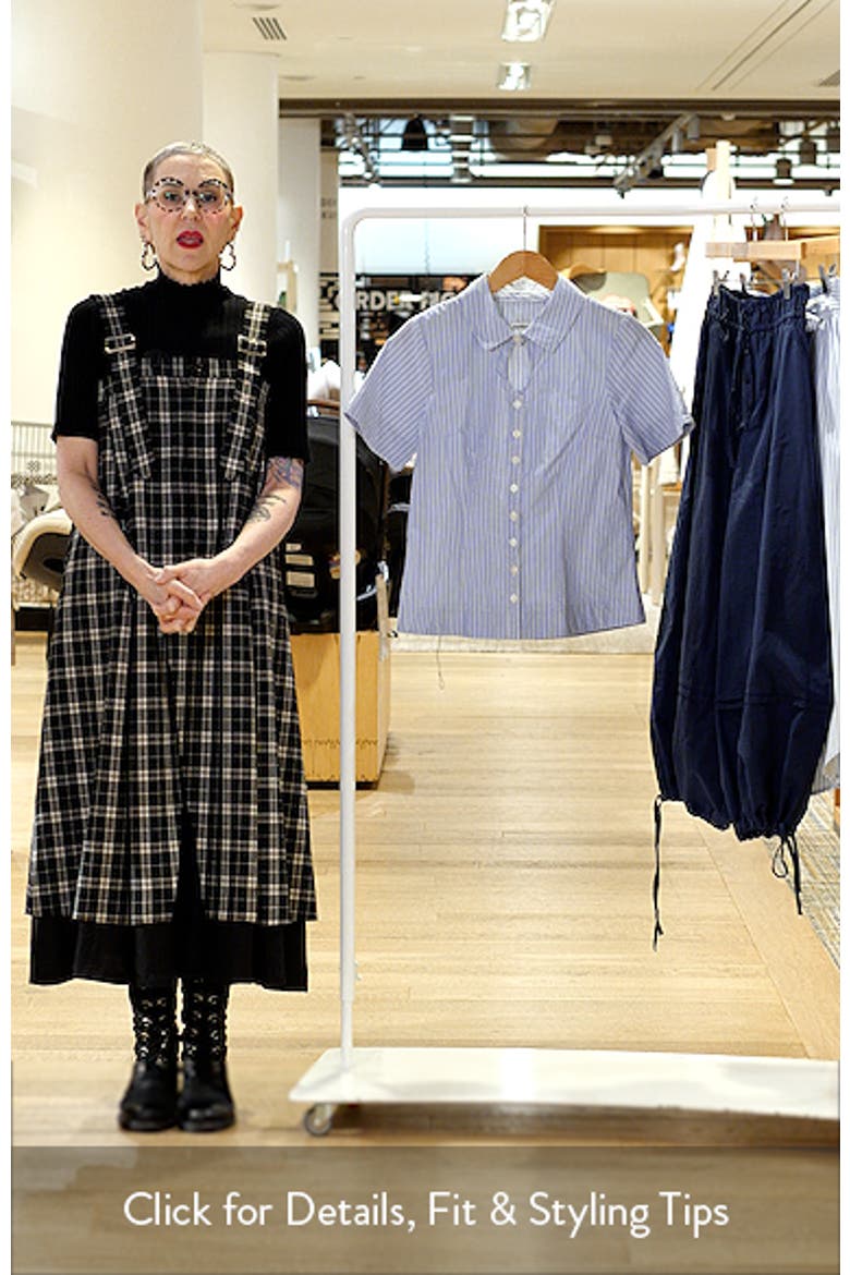 Ebba Pinstripe Keyhole Organic Cotton Button-Up Shirt video
