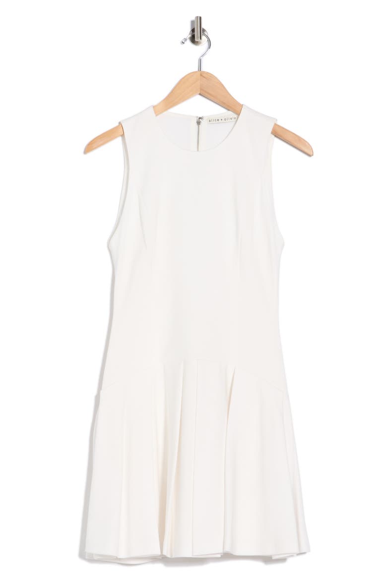 Adley Pleated Drop Waist Dress, Alternate, color, OFF WHITE