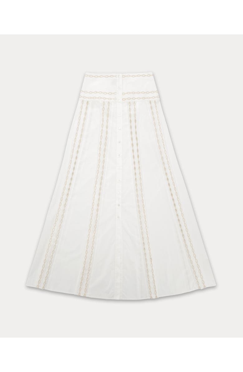 Fortela Alexane Embroidered Cotton Skirt, Main, color, White