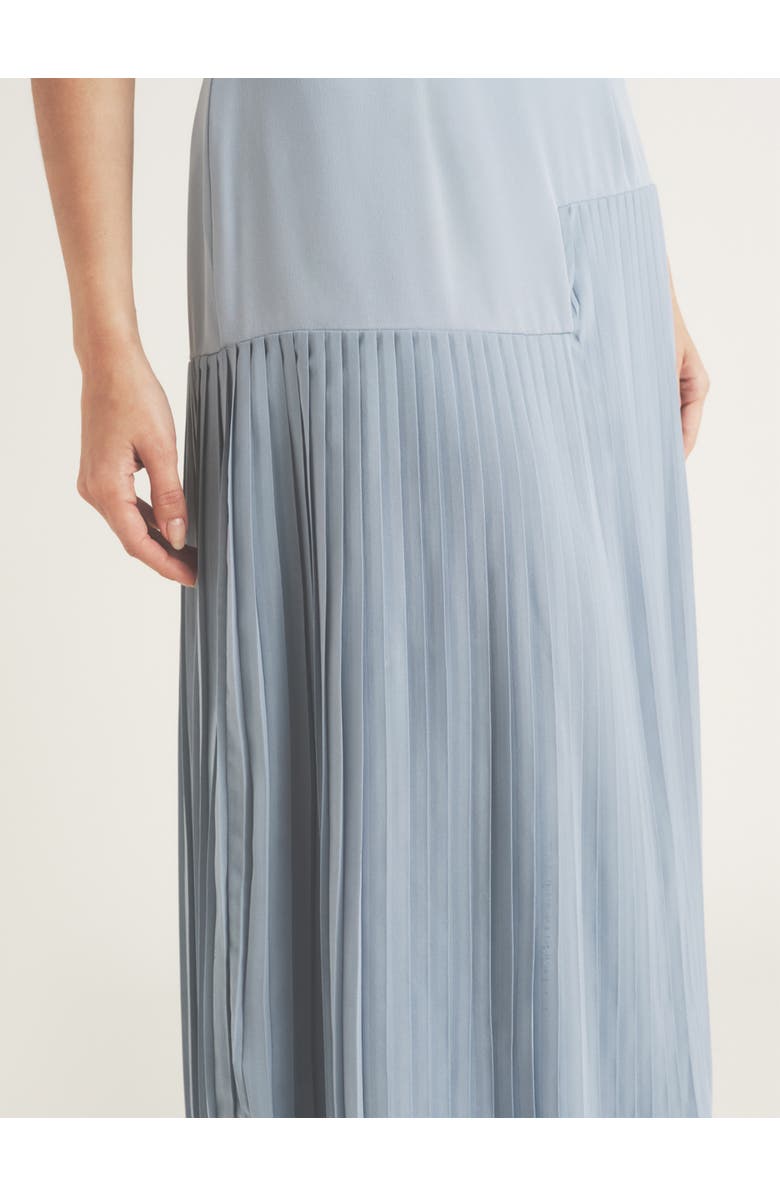Six Stories Pleated Cap Sleeve Maxi Dress, Alternate, color, Blue