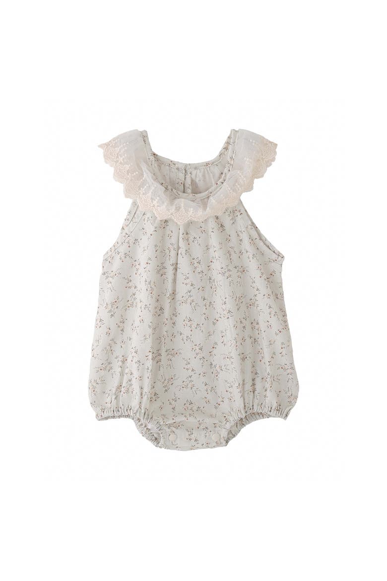 Floral Lace Romper, Main, color, Ivory