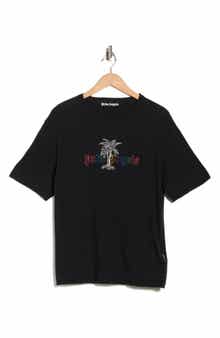 Palm Angels Logo Cotton & Linen T-Shirt