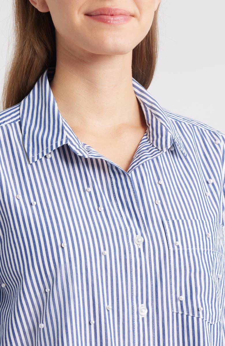 beachlunchlounge Kenna Pearly Bead Shirt, Alternate, color, Santorini