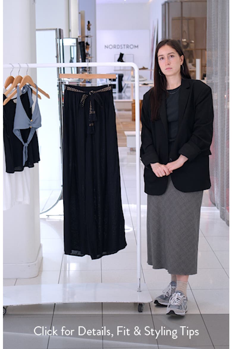 Tie Belt Wide Leg Cover-Up Pants video