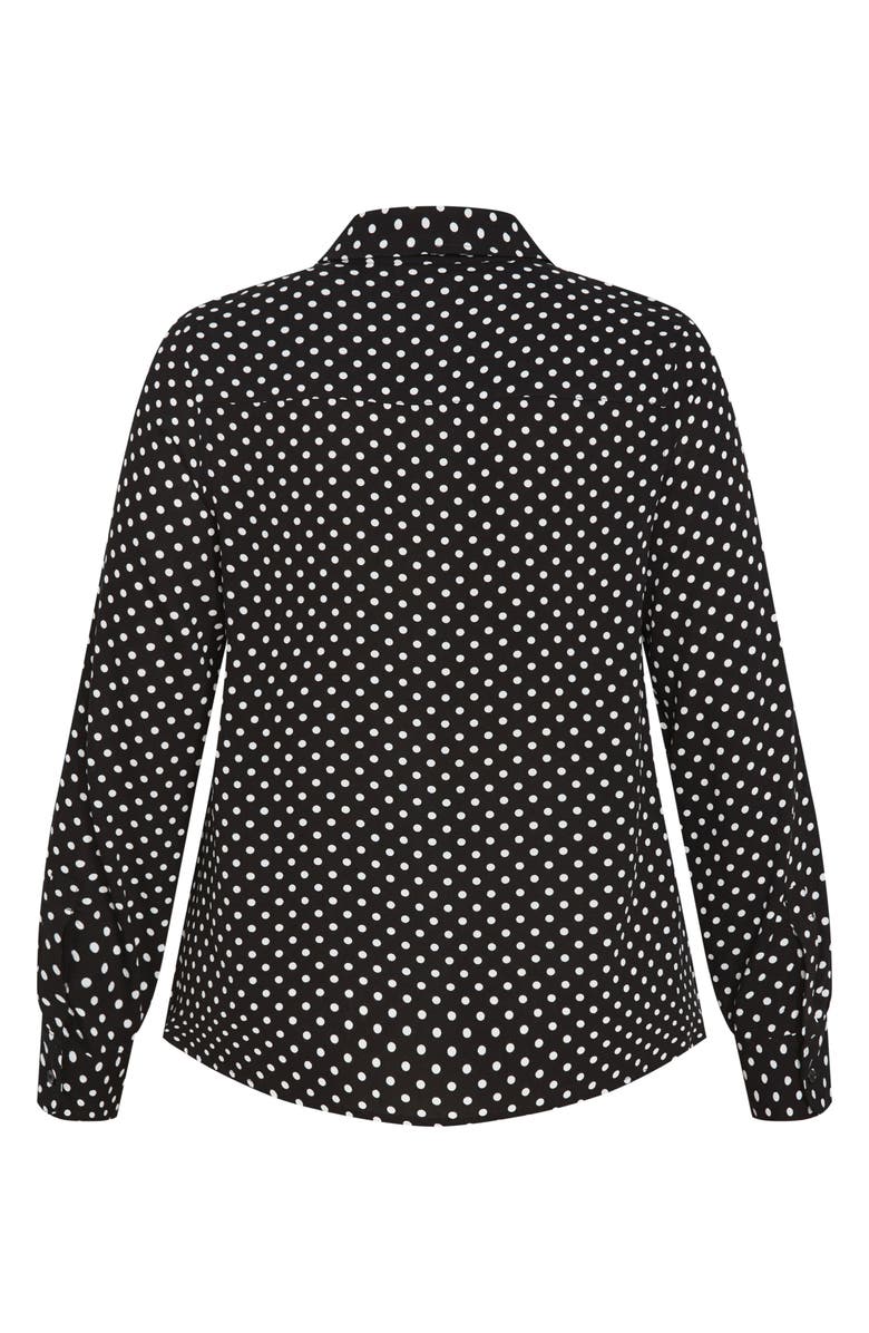 City Chic Hesper Polka Dot Button-Up Shirt, Alternate, color, 