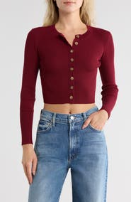 Blu Pepper Button Front Crop Cardigan