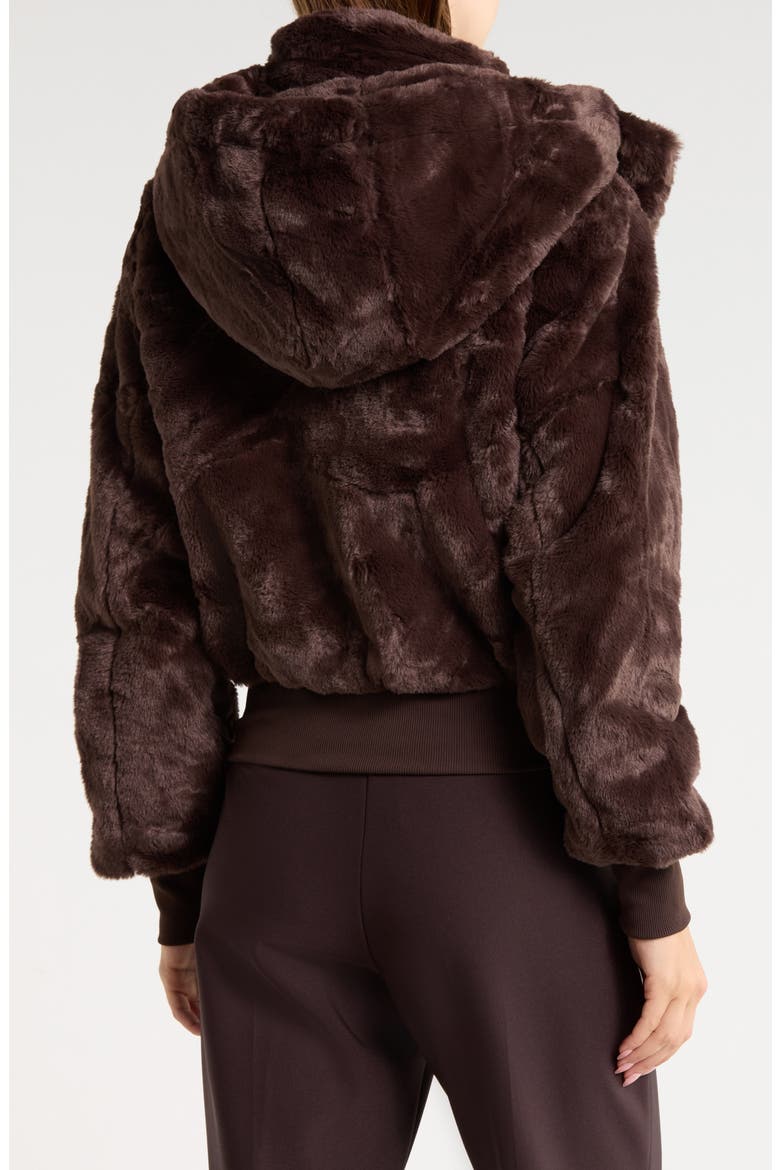 Hooded Faux Fur Jacket, Alternate, color, CHOCOLATE