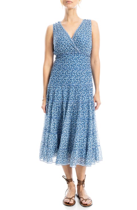 V-Neck Sleeveless Mesh Midi Dress