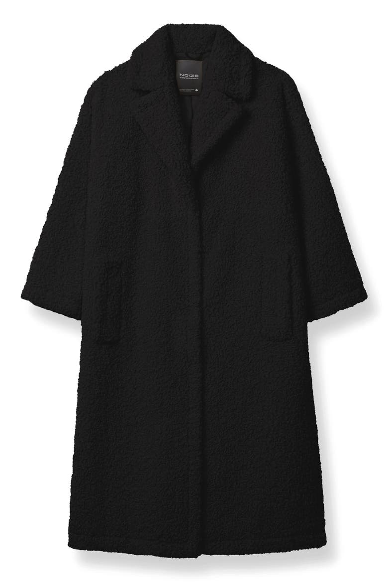 Franny Faux Shearling Coat, Alternate, color, BLACK