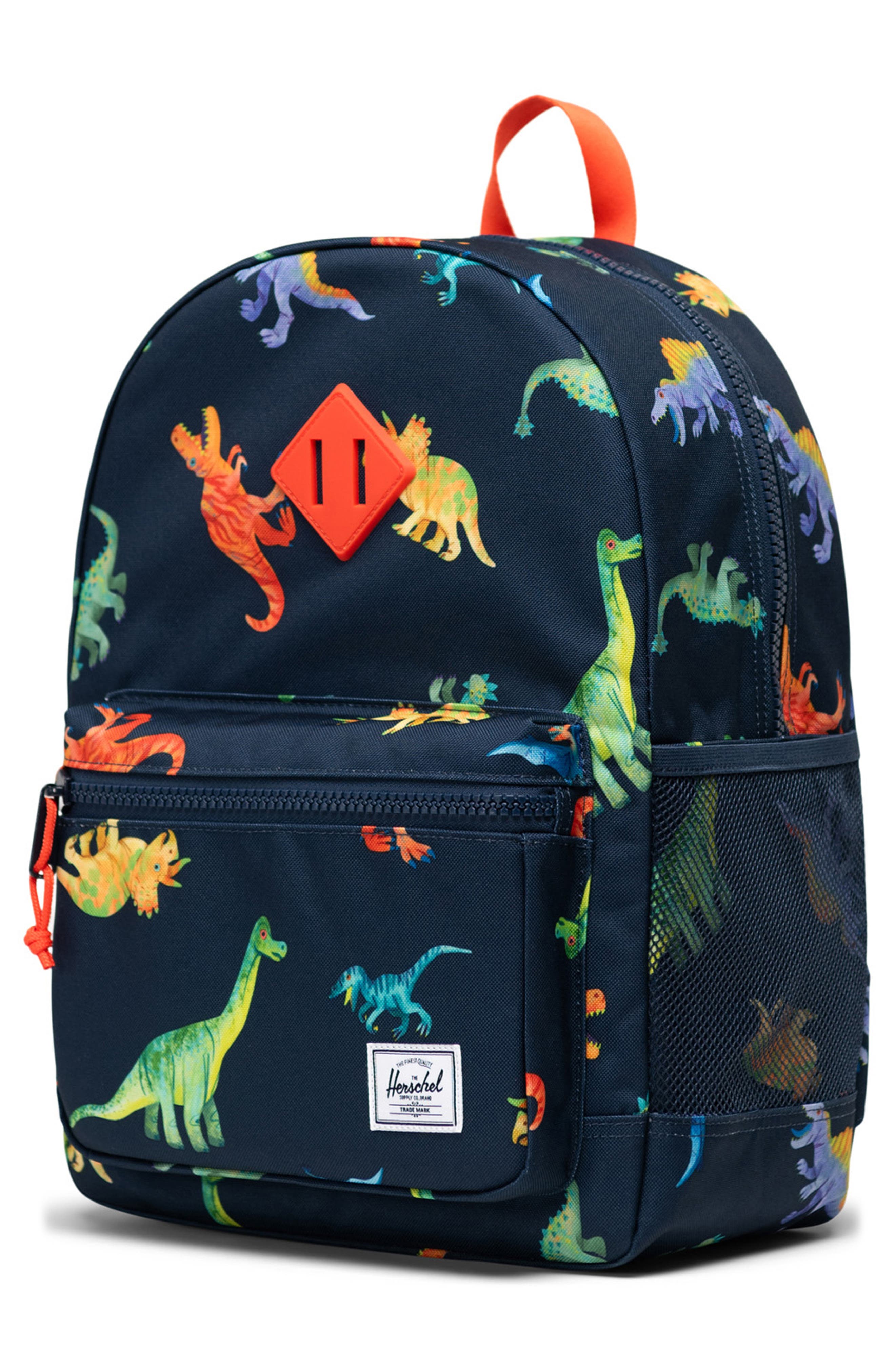 Kids' Heritage Youth Backpack, Alternate, color, WATERCOLOUR DINOS DARKEST NAVY