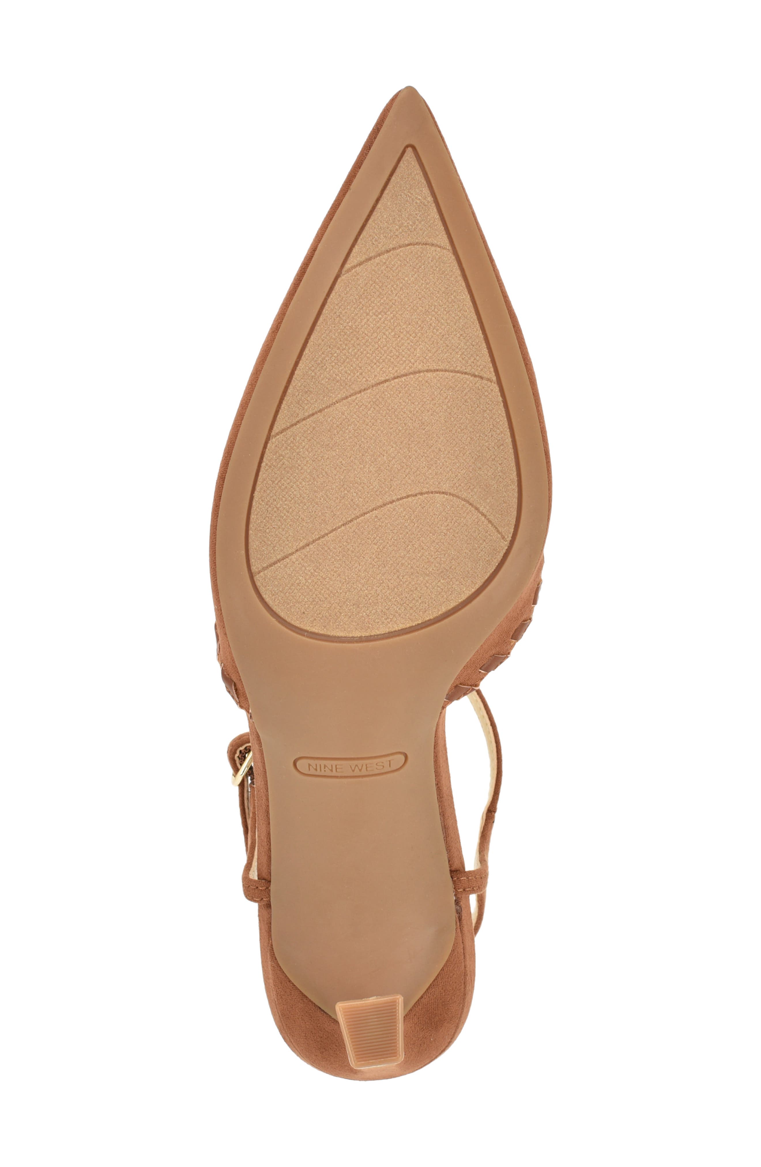 Dezo Faux Suede Pointed Toe Slingback Pump, Alternate, color, MEDIUM BROWN
