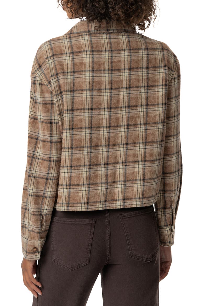 Mira Boxy Plaid Shirt, Alternate, color, SADDLE BROWN