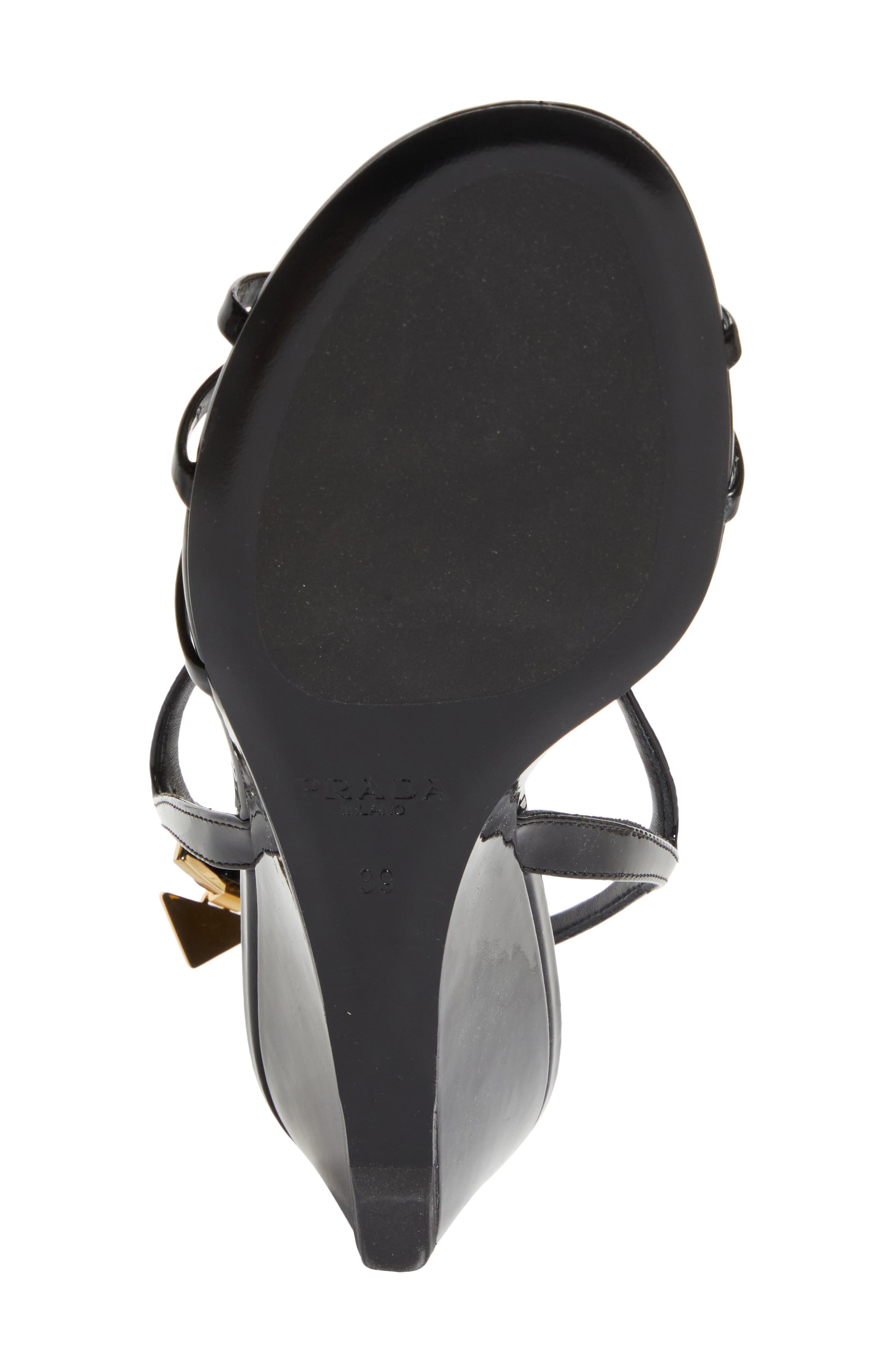 Prada Cage Wedge Sandal, Alternate, color, Black