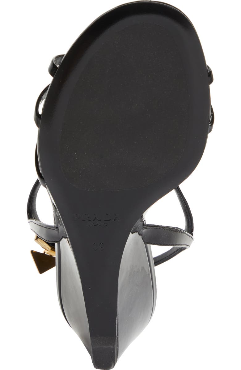 Prada Cage Wedge Sandal, Alternate, color, Black