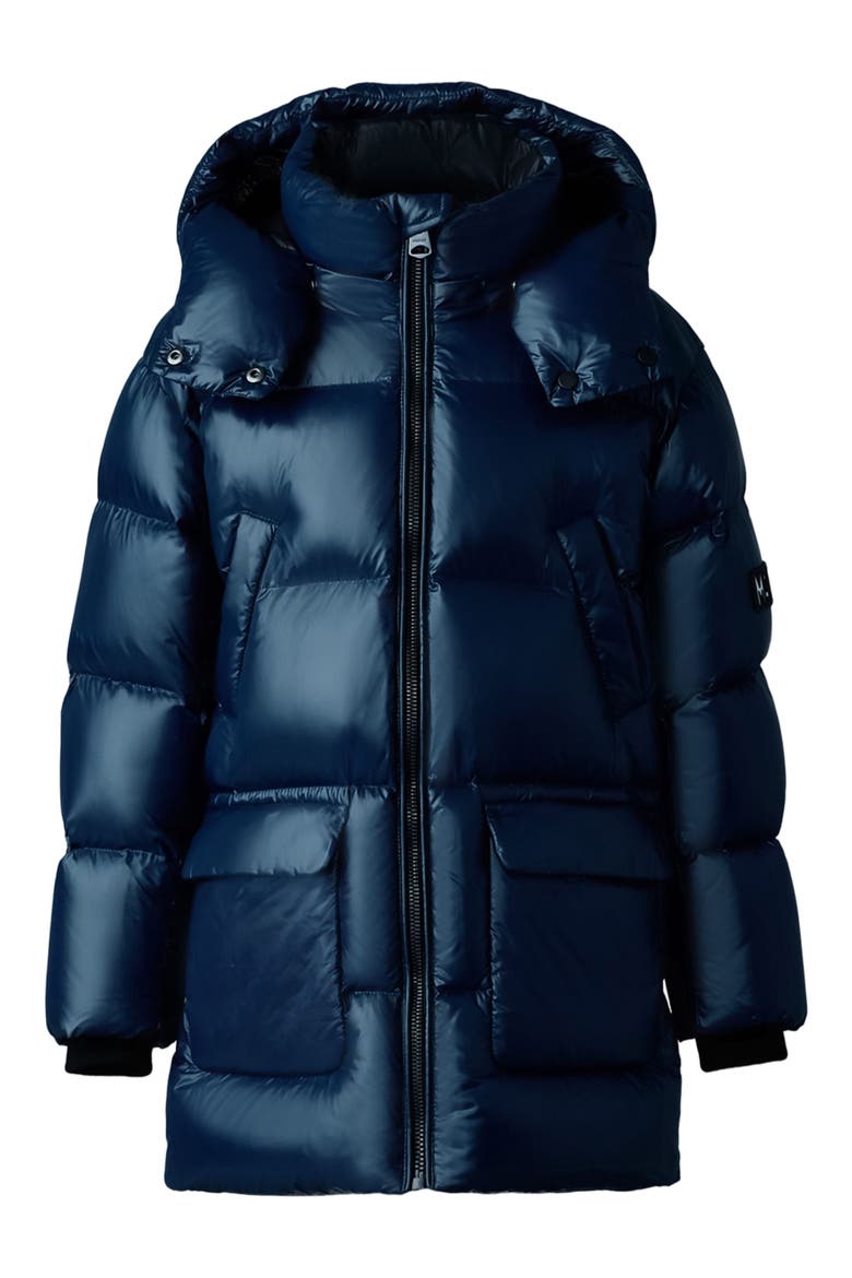 Kennie Down Hooded Puffer Coat, Main, color, NAVY
