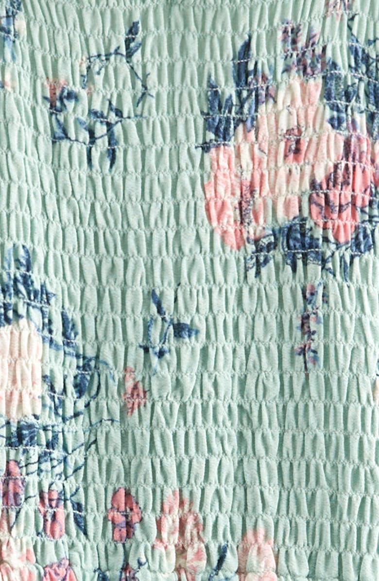 Nordstrom Kids' Smocked Ruffle Dress, Alternate, color, Green Cameo Bouquet