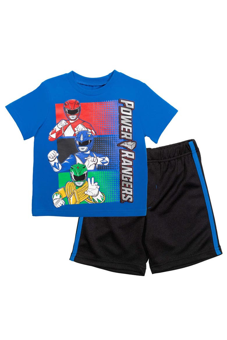 T-Shirt & Mesh Shorts Set, Main, color, Blue