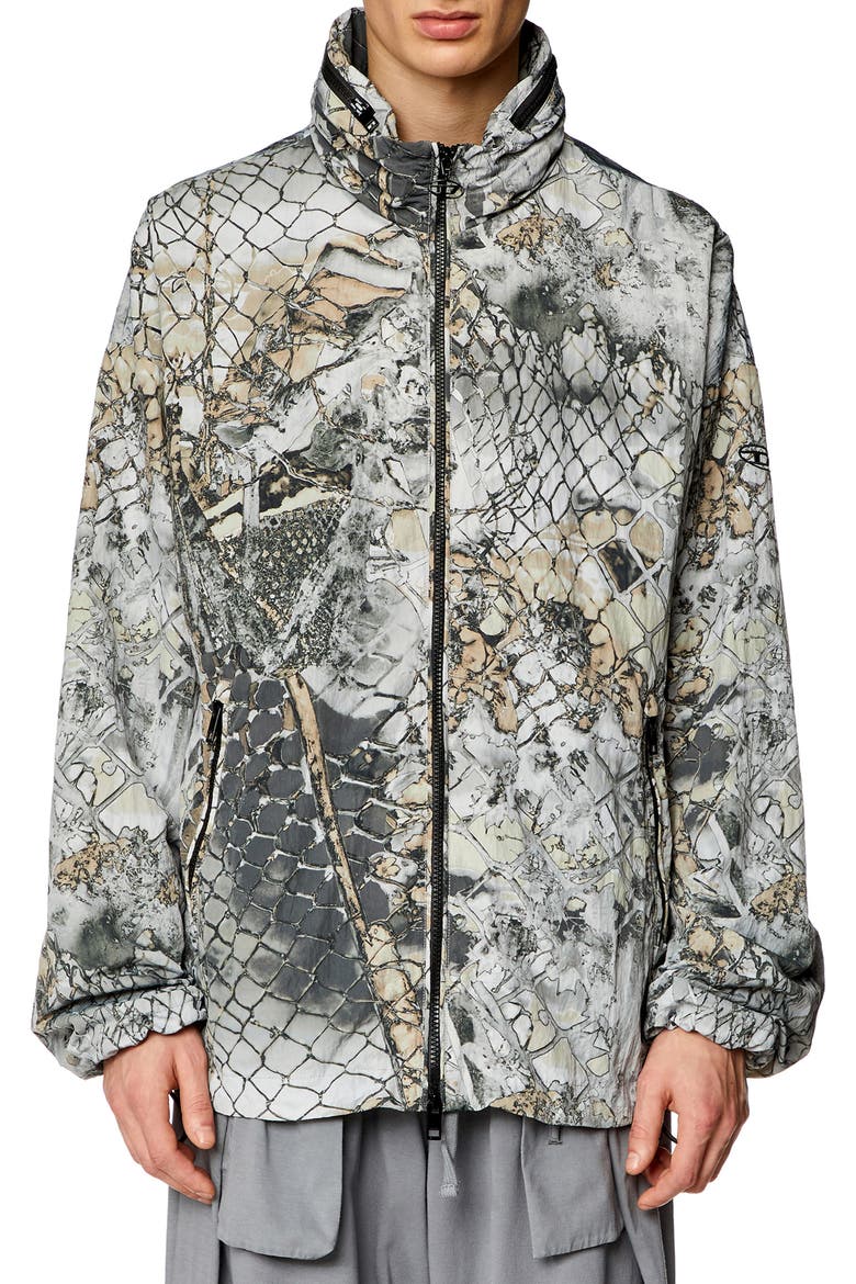 J-Dorsett Nylon Jacket with Stowaway Hood, Main, color, TAN/ BROWN