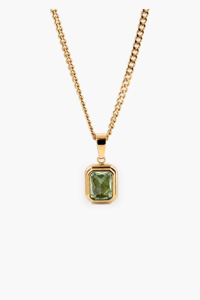 Emerald Stone Pendant Necklace, Main, color, Gold With Emerald