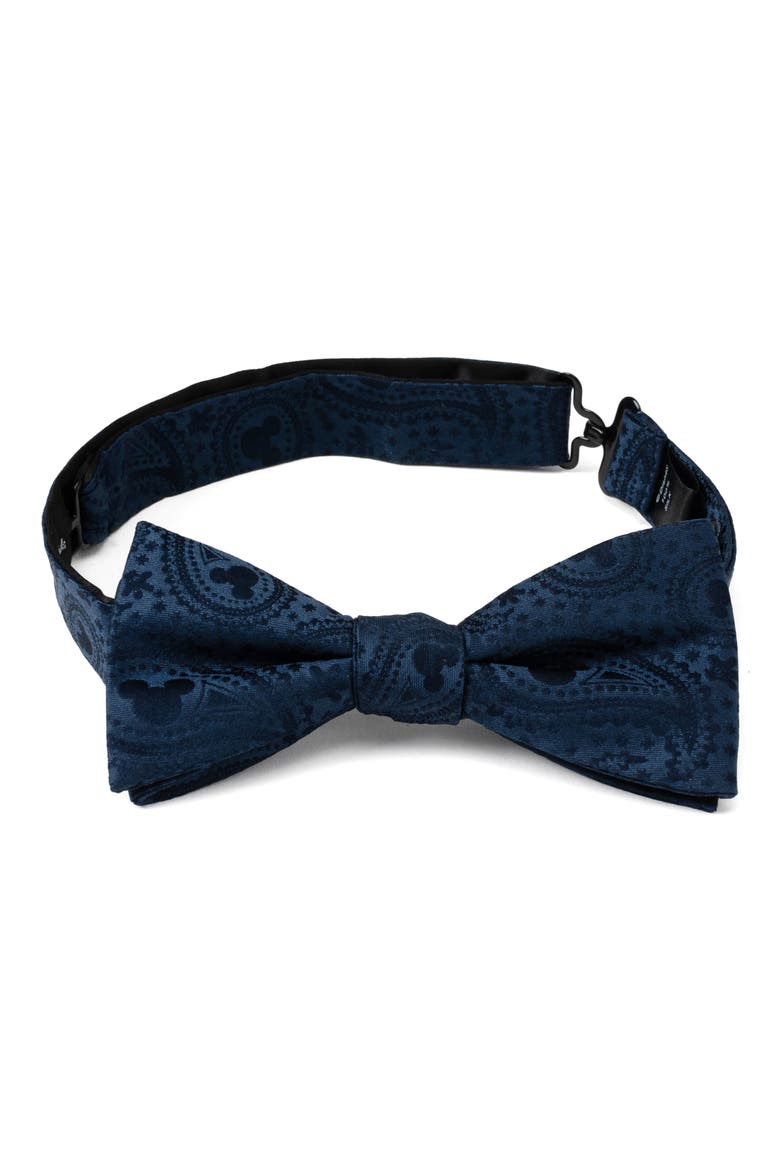Mickey Mouse Paisley Silk Bow Tie, Alternate, color, NAVY