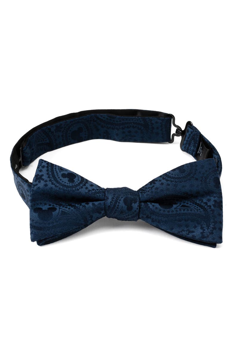 Cufflinks, Inc. Mickey Mouse Paisley Silk Bow Tie, Alternate, color, Navy
