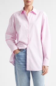 TOTEME Classic Tumbled Stripe Organic Cotton Button-Up Shirt
