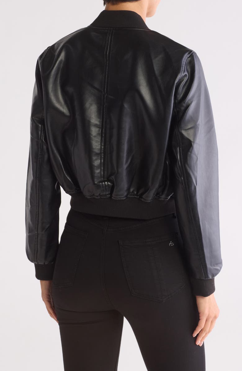 INDUSTRY REPUBLIC CLOTHING Faux Leather Crop Bomber Jacket, Alternate, color, 