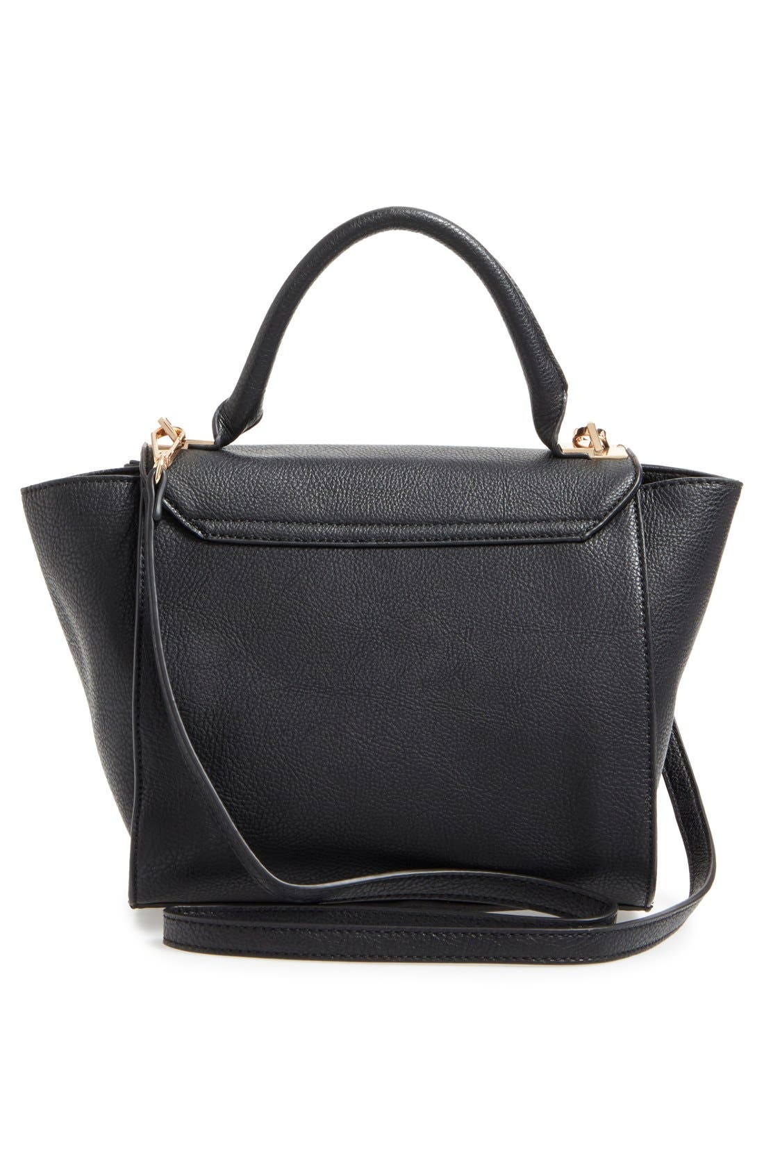 'Kimmi' Top Handle Satchel, Alternate, color, BLACK