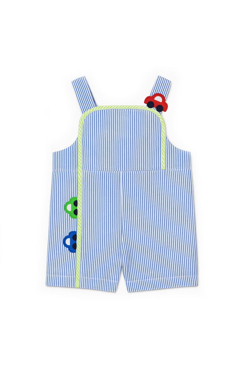 Florence Eiseman Seersucker Shortall With Cars, Main, color, Blue/White