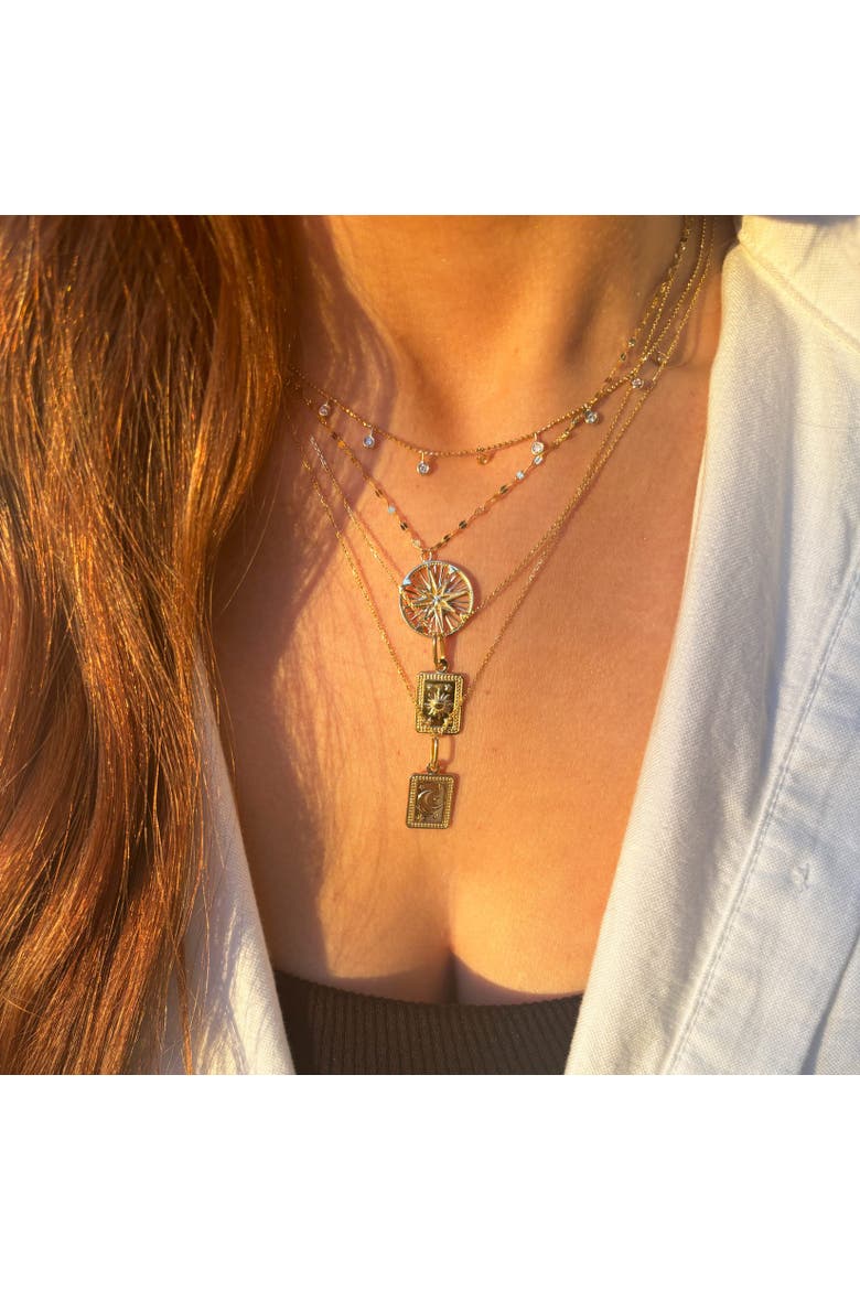Gold Compass Medallion Necklace, Alternate, color, Yellow Gold