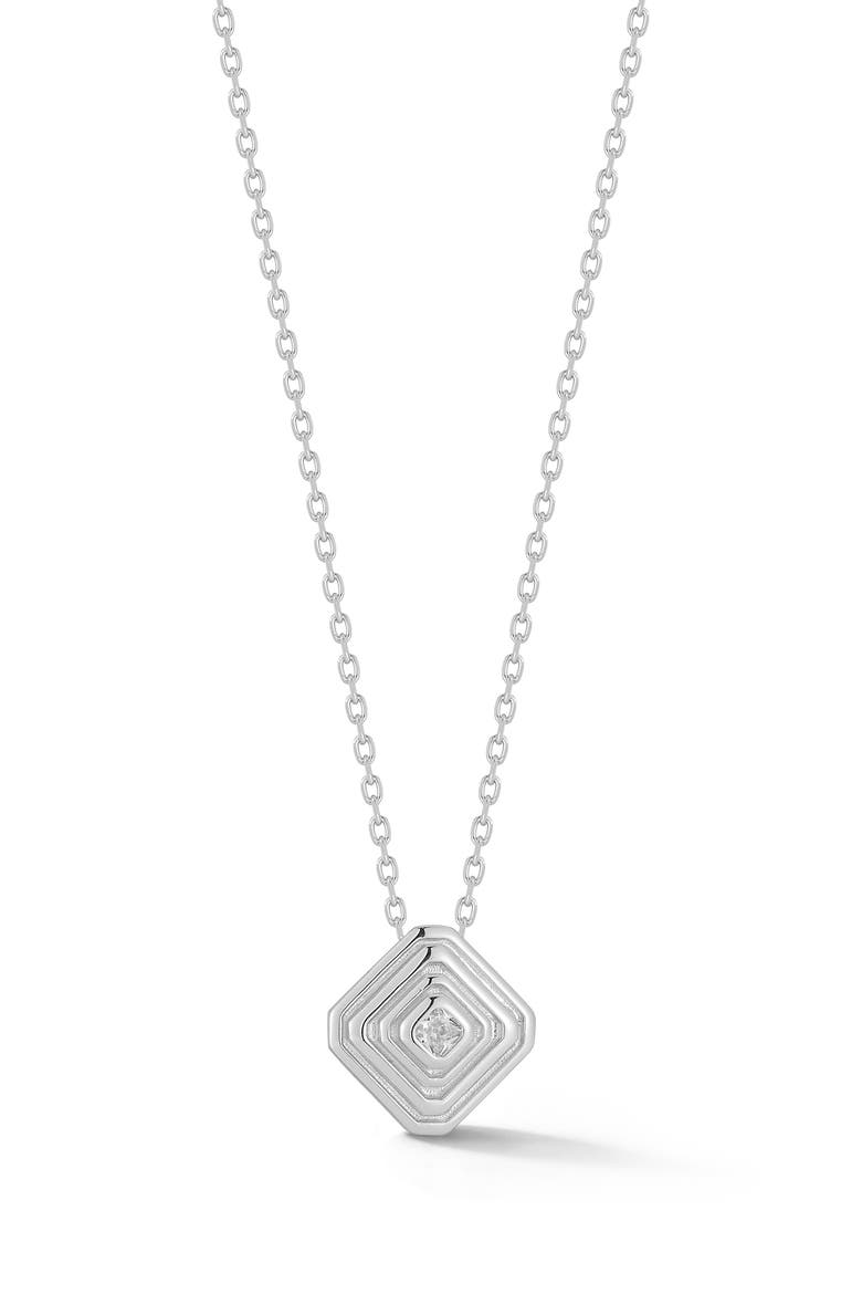 Cubic Zirconia Diamond Pendant Necklace, Main, color, SILVER